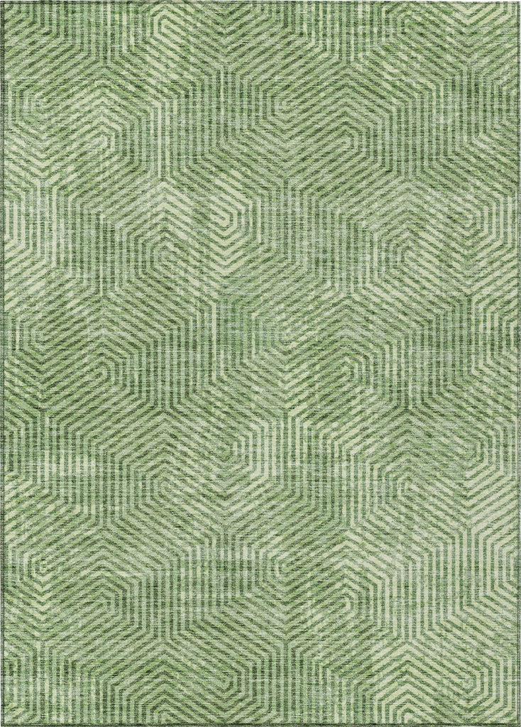 Piper Looms Chantille Geometric ACN912 Green Machine Washable Area Rug main image