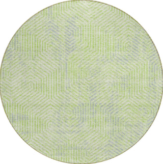 Piper Looms Chantille Geometric ACN912 Lime Machine Washable Area Rug Round Main Image