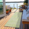 Piper Looms Chantille Geometric ACN912 Lime Machine Washable Area Rug Runner Outdoor Lifestyle Image Feature