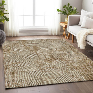 Piper Looms Chantille Geometric ACN912 Mocha Machine Washable Area Rug Lifestyle Image Feature