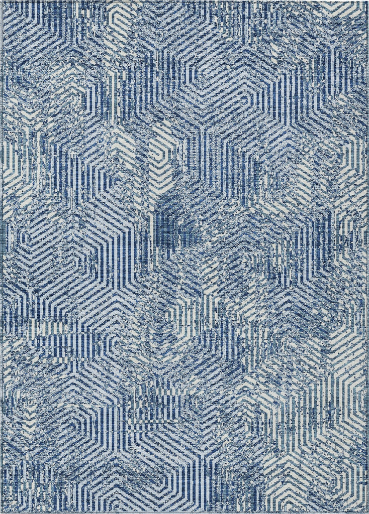 Piper Looms Chantille Geometric ACN912 Navy Machine Washable Area Rug main image