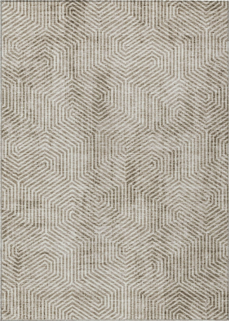 Piper Looms Chantille Geometric ACN912 Taupe Machine Washable Area Rug main image