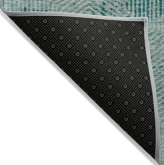 Piper Looms Chantille Geometric ACN912 Teal Machine Washable Area Rug Backing Image