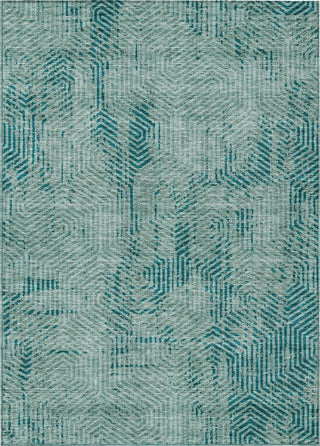 Piper Looms Chantille Geometric ACN912 Teal Machine Washable Area Rug main image