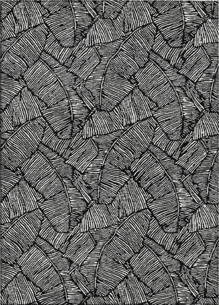 Piper Looms Chantille Floral ACN913 Black Machine Washable Area Rug main image