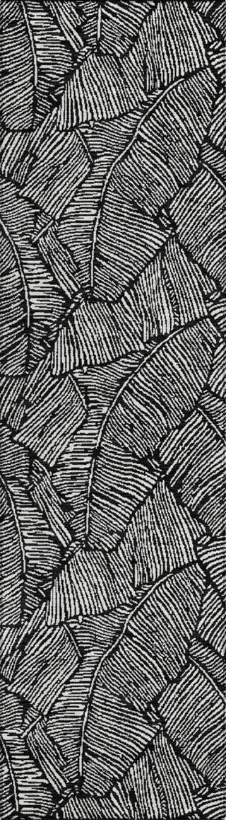 Piper Looms Chantille Floral ACN913 Black Machine Washable Area Rug Runner Main Image