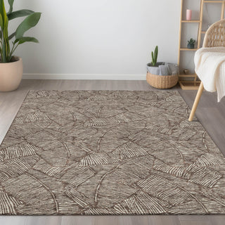 Piper Looms Chantille Floral ACN913 Brown Machine Washable Area Rug Lifestyle Image Feature