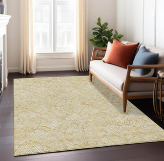 Piper Looms Chantille Floral ACN913 Gold Machine Washable Area Rug Lifestyle Image Feature