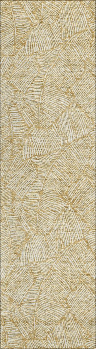 Piper Looms Chantille Floral ACN913 Gold Machine Washable Area Rug Runner Main Image