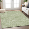 Piper Looms Chantille Floral ACN913 Green Machine Washable Area Rug Lifestyle Image Feature