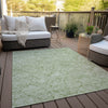 Piper Looms Chantille Floral ACN913 Green Machine Washable Area Rug Outdoor Lifestyle Image Feature