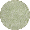 Piper Looms Chantille Floral ACN913 Green Machine Washable Area Rug Round Main Image