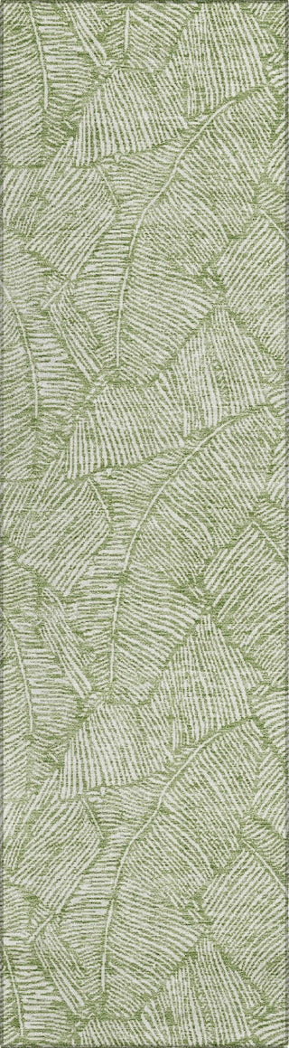 Piper Looms Chantille Floral ACN913 Green Machine Washable Area Rug Runner Main Image