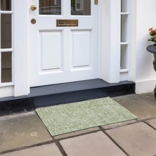 Piper Looms Chantille Floral ACN913 Green Machine Washable Area Rug Scatter Outdoor Lifestyle Image Feature