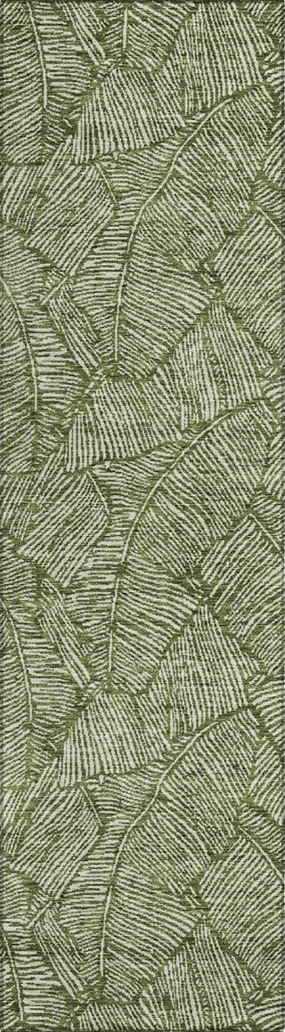 Piper Looms Chantille Floral ACN913 Olive Machine Washable Area Rug Runner Main Image