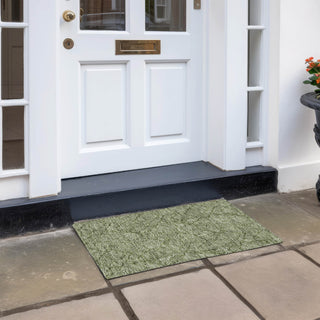 Piper Looms Chantille Floral ACN913 Olive Machine Washable Area Rug Scatter Outdoor Lifestyle Image Feature