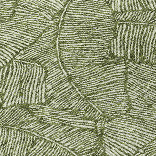 Piper Looms Chantille Floral ACN913 Olive Machine Washable Area Rug Swatch Image