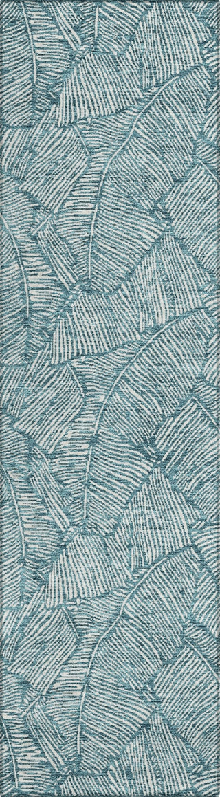Piper Looms Chantille Floral ACN913 Teal Machine Washable Area Rug Runner Main Image