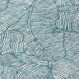 Piper Looms Chantille Floral ACN913 Teal Machine Washable Area Rug Swatch Image