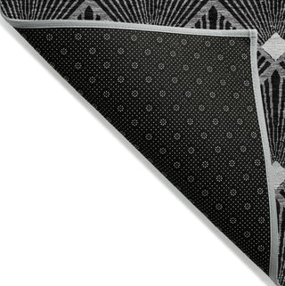 Piper Looms Chantille Diamonds ACN914 Black Machine Washable Area Rug Backing Image