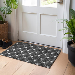 Piper Looms Chantille Diamonds ACN914 Black Machine Washable Area Rug Scatter Lifestyle Image Feature