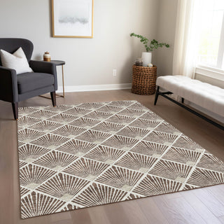 Piper Looms Chantille Diamonds ACN914 Brown Machine Washable Area Rug Lifestyle Image Feature