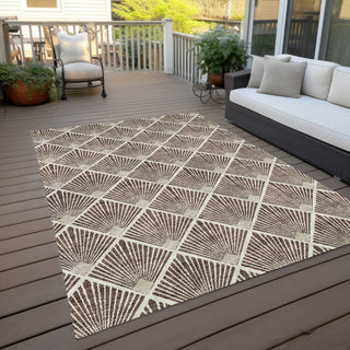 Piper Looms Chantille Diamonds ACN914 Brown Machine Washable Area Rug Outdoor Lifestyle Image Feature