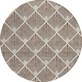 Piper Looms Chantille Diamonds ACN914 Brown Machine Washable Area Rug Round Main Image