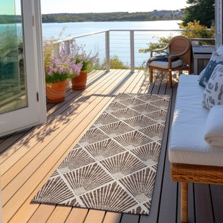 Piper Looms Chantille Diamonds ACN914 Brown Machine Washable Area Rug Runner Outdoor Lifestyle Image Feature