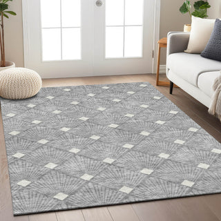 Piper Looms Chantille Diamonds ACN914 Gray Machine Washable Area Rug Lifestyle Image Feature