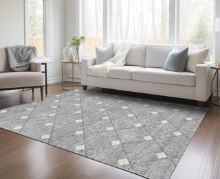 Piper Looms Chantille Diamonds ACN914 Gray Machine Washable Area Rug Lifestyle Image Feature