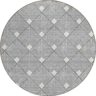Piper Looms Chantille Diamonds ACN914 Gray Machine Washable Area Rug Round Main Image