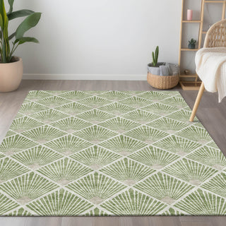 Piper Looms Chantille Diamonds ACN914 Green Machine Washable Area Rug Lifestyle Image Feature