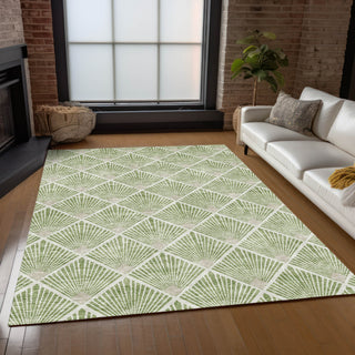 Piper Looms Chantille Diamonds ACN914 Green Machine Washable Area Rug Lifestyle Image Feature
