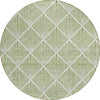 Piper Looms Chantille Diamonds ACN914 Green Machine Washable Area Rug Round Main Image