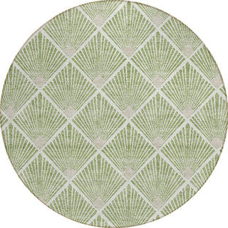 Piper Looms Chantille Diamonds ACN914 Green Machine Washable Area Rug Round Main Image
