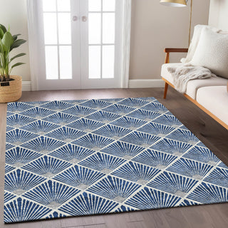 Piper Looms Chantille Diamonds ACN914 Navy Machine Washable Area Rug Lifestyle Image Feature