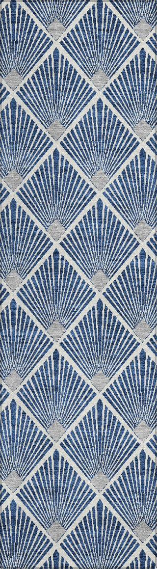 Piper Looms Chantille Diamonds ACN914 Navy Machine Washable Area Rug Runner Main Image