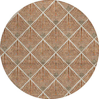 Piper Looms Chantille Diamonds ACN914 Paprika Machine Washable Area Rug Round Main Image