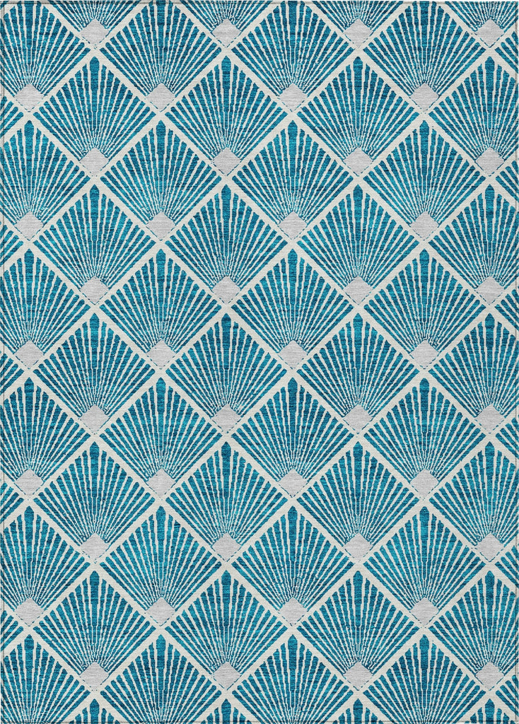 Piper Looms Chantille Diamonds ACN914 Teal Machine Washable Area Rug main image