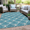 Piper Looms Chantille Diamonds ACN914 Teal Machine Washable Area Rug Outdoor Lifestyle Image Feature