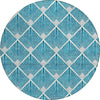 Piper Looms Chantille Diamonds ACN914 Teal Machine Washable Area Rug Round Main Image