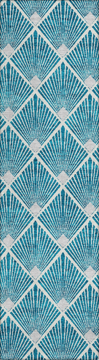 Piper Looms Chantille Diamonds ACN914 Teal Machine Washable Area Rug Runner Main Image