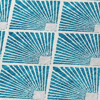 Piper Looms Chantille Diamonds ACN914 Teal Machine Washable Area Rug Swatch Image