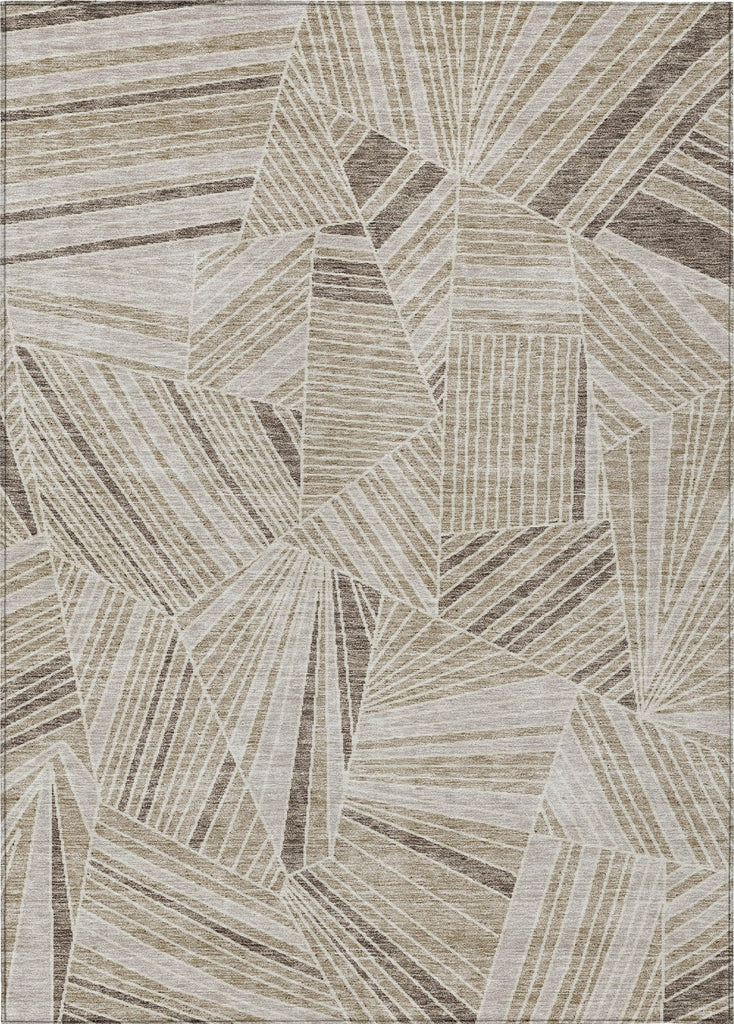 Piper Looms Chantille Geometric ACN915 Beige Machine Washable Area Rug main image