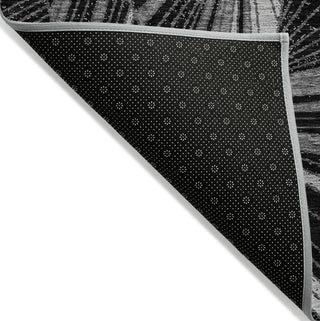 Piper Looms Chantille Geometric ACN915 Black Machine Washable Area Rug Backing Image