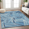 Piper Looms Chantille Geometric ACN915 Blue Machine Washable Area Rug Lifestyle Image Feature