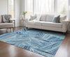 Piper Looms Chantille Geometric ACN915 Blue Machine Washable Area Rug Lifestyle Image Feature