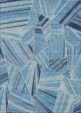 Piper Looms Chantille Geometric ACN915 Blue Machine Washable Area Rug main image