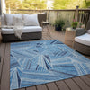 Piper Looms Chantille Geometric ACN915 Blue Machine Washable Area Rug Outdoor Lifestyle Image Feature